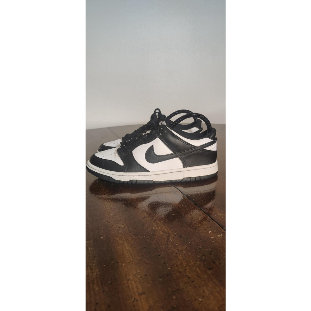 Nike Dunk Low Shoes Youth Size 6.5Y Black White Leather Sneakers CW1590-100